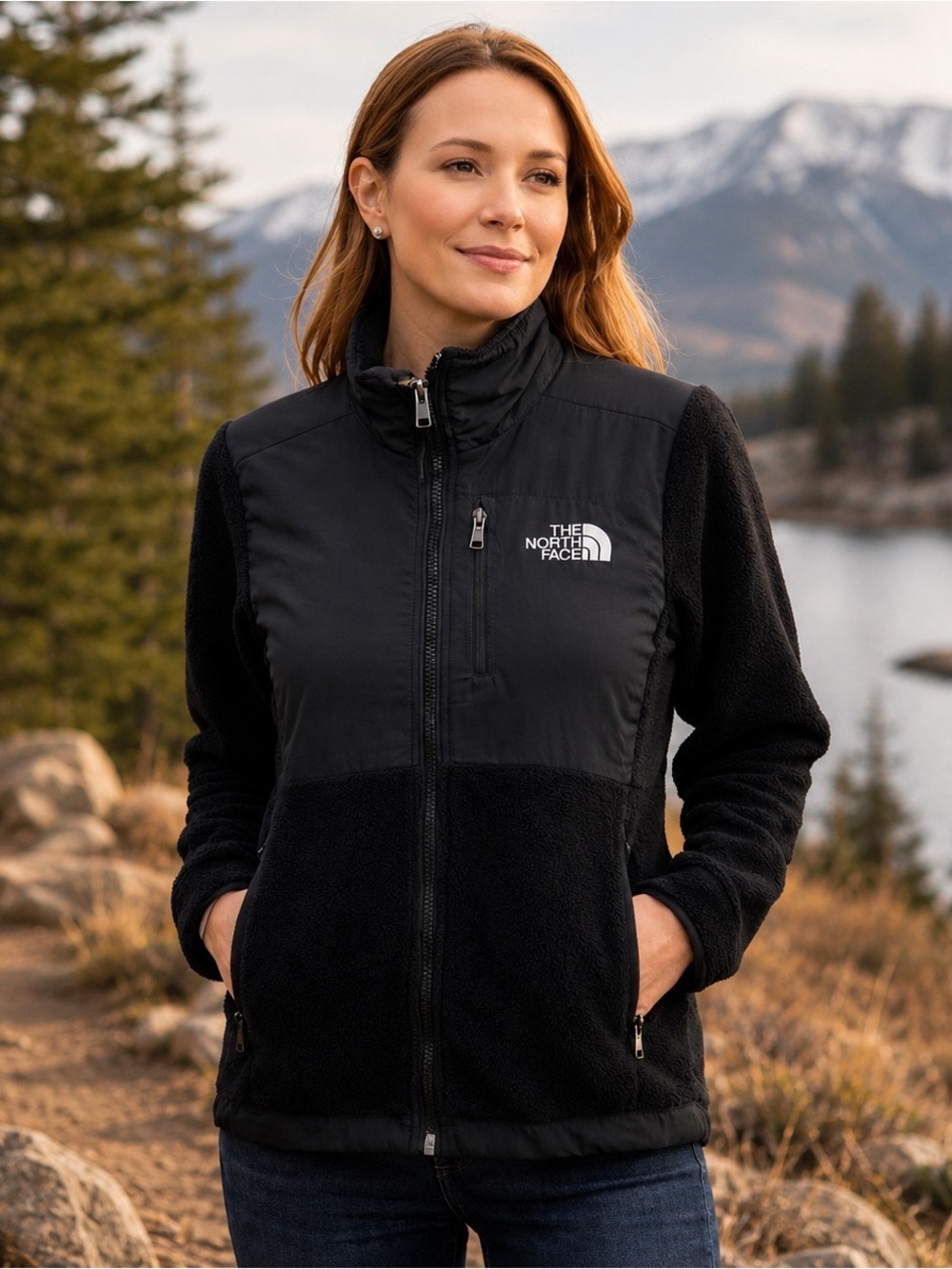 The North Face Denali Polartec Fleece Jacket Women’s XS Black Full Zip Nylon Ove